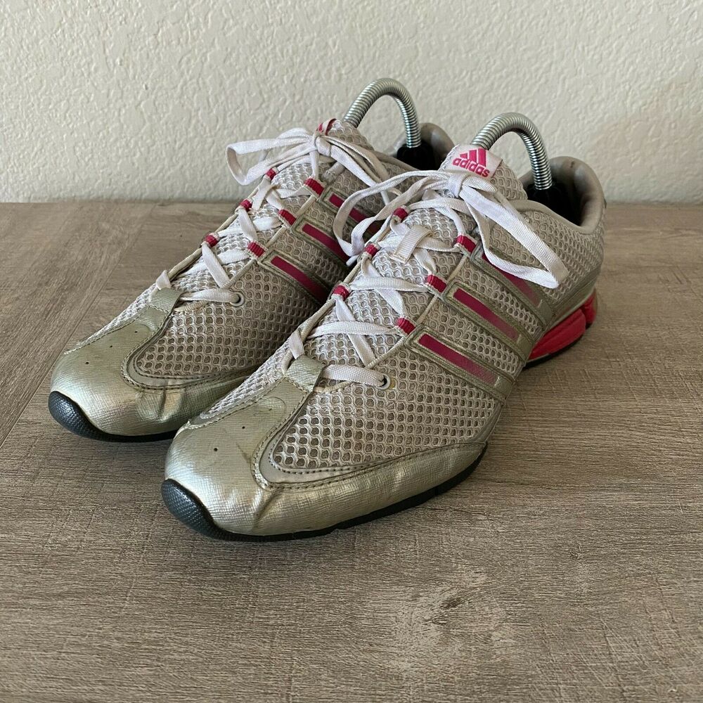 Adidas Womens Jhana 060193 Silver Pink Lace Up Low Top Fit Foam Sneaker Shoes 10